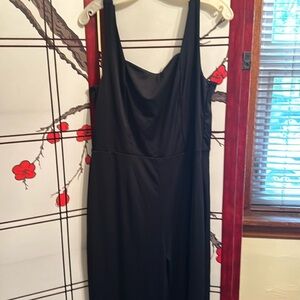 Black overall strap style jumpsuit